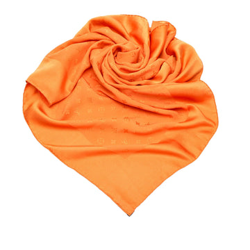 Louis-Vuitton Orange Monogram Monaco Silk Scarf