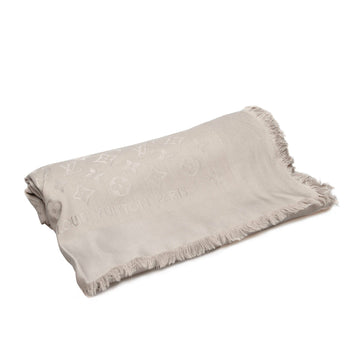 Louis-Vuitton Monogram Shine White Silk Scarf