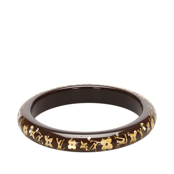 Louis-Vuitton Monogram Inclusion Bangle Brown