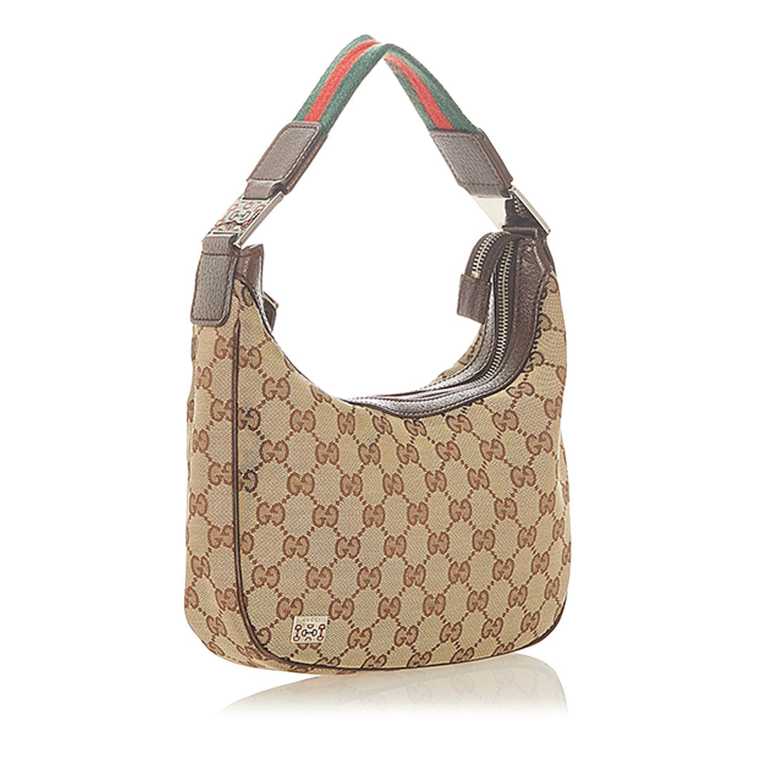 Gucci GG Canvas Web Handbag Brown