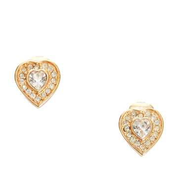 Rhinestone Clip-On Earrings Gold