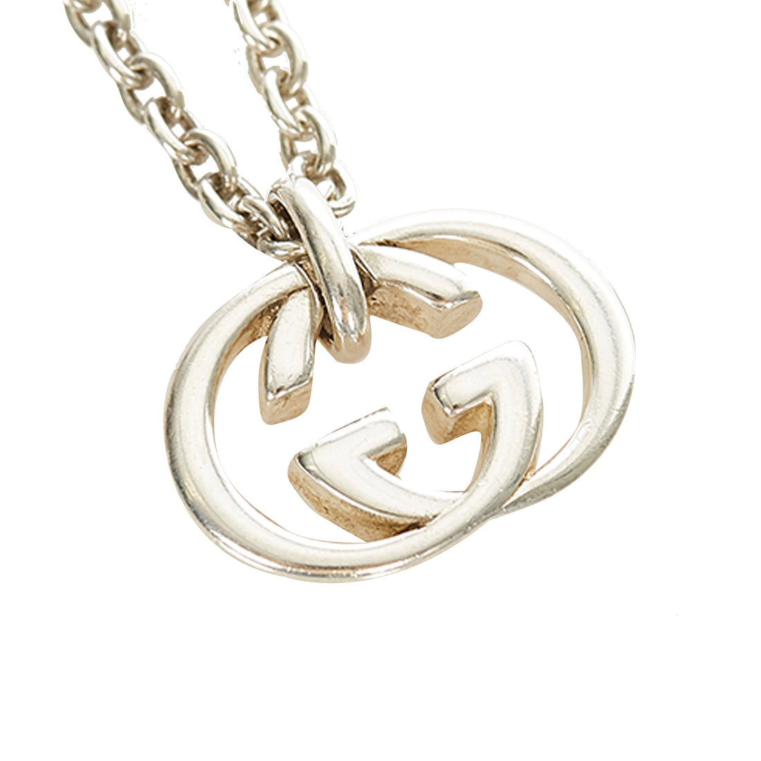 Gucci Interlocking G Pendant Necklace Silver