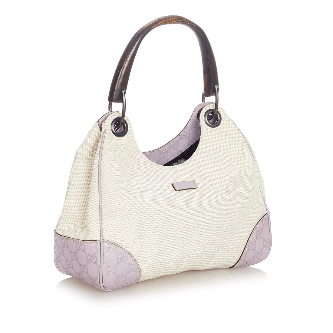 Gucci Gucci Bamboo Canvas Handbag White