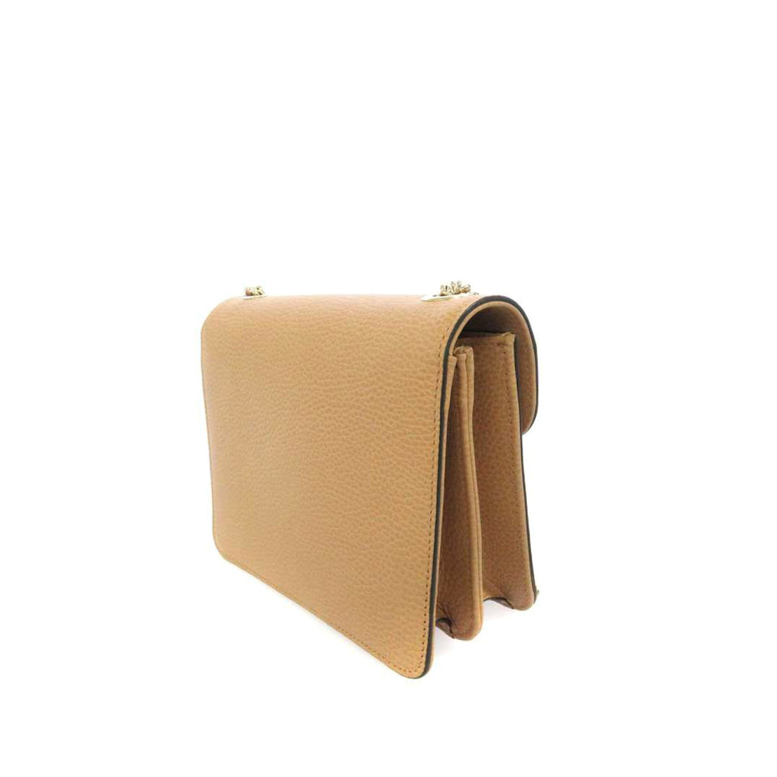Gucci Interlocking G Chain Leather Crossbody Bag Brown