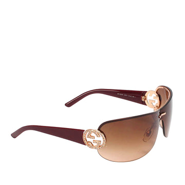 Gucci Gucci Oversized Shield Sunglasses Brown