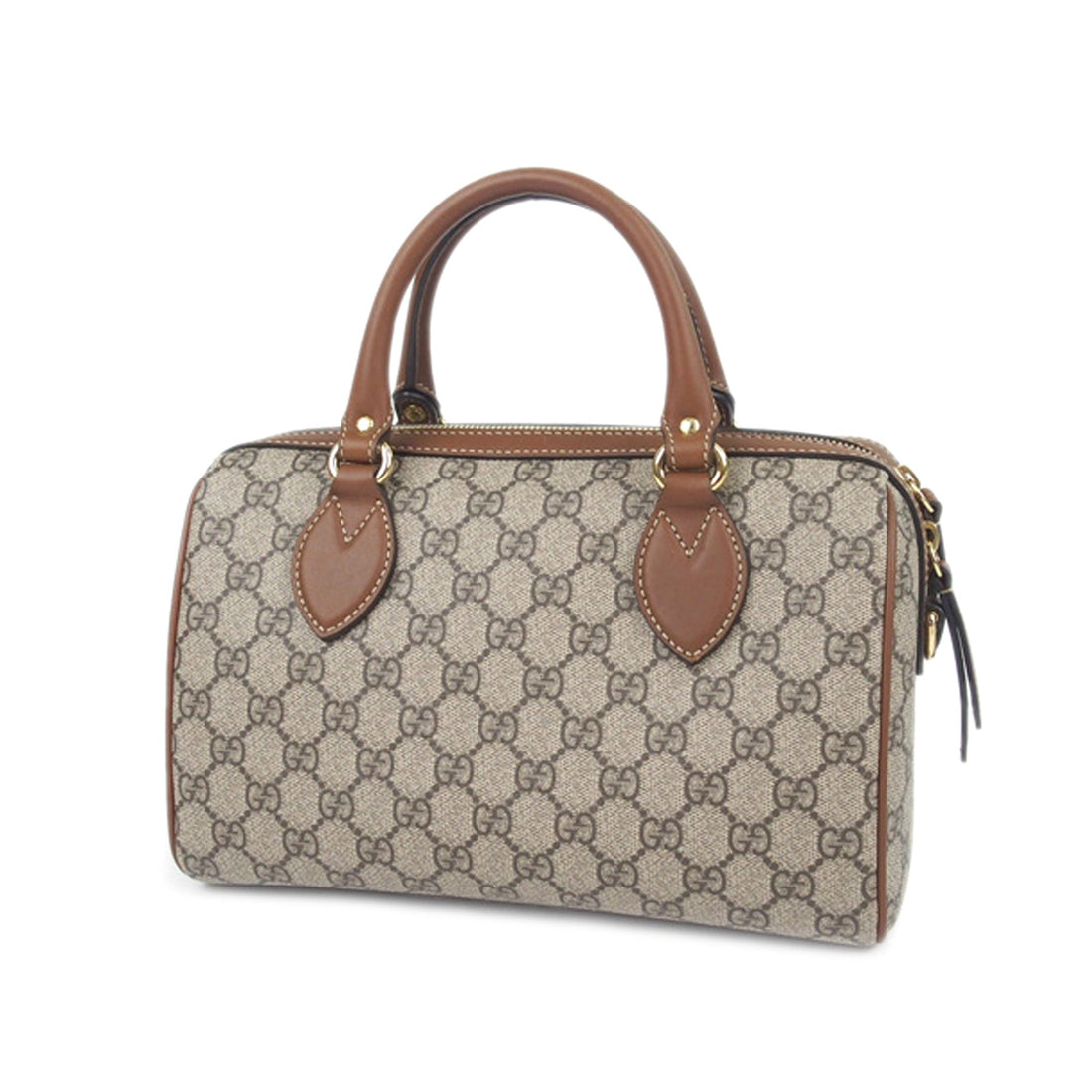Gucci Gucci GG Supreme Butterfly Embroidered Satchel Brown