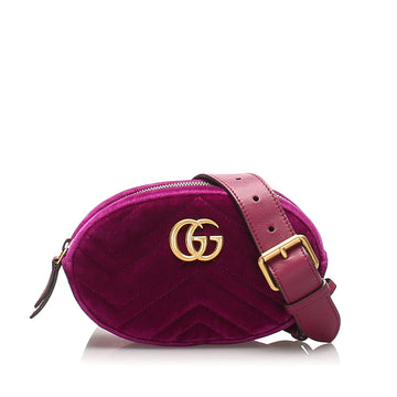 Gucci GG Marmont Belt Bag Purple GHW