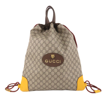 Gucci GG Supreme Drawstring Backpack Brown