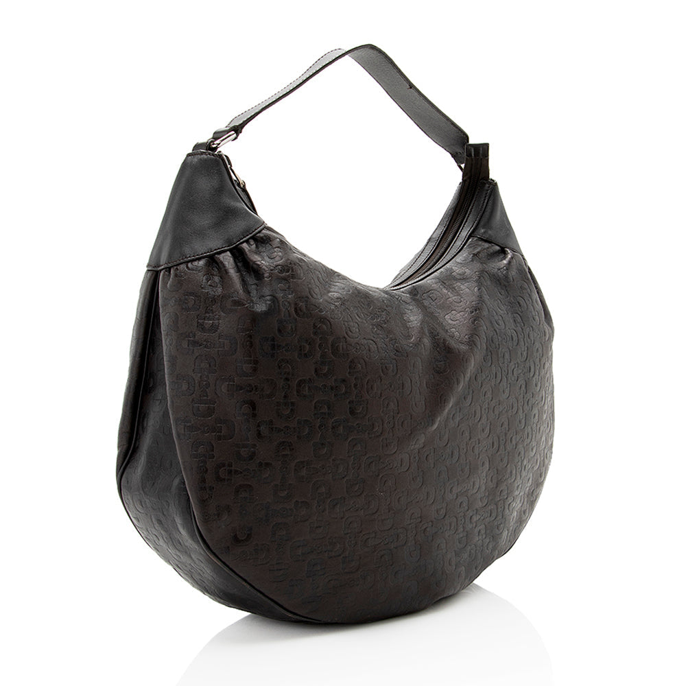 Gucci Embossed Leather Horsebit Large Hobo - FINAL SALE