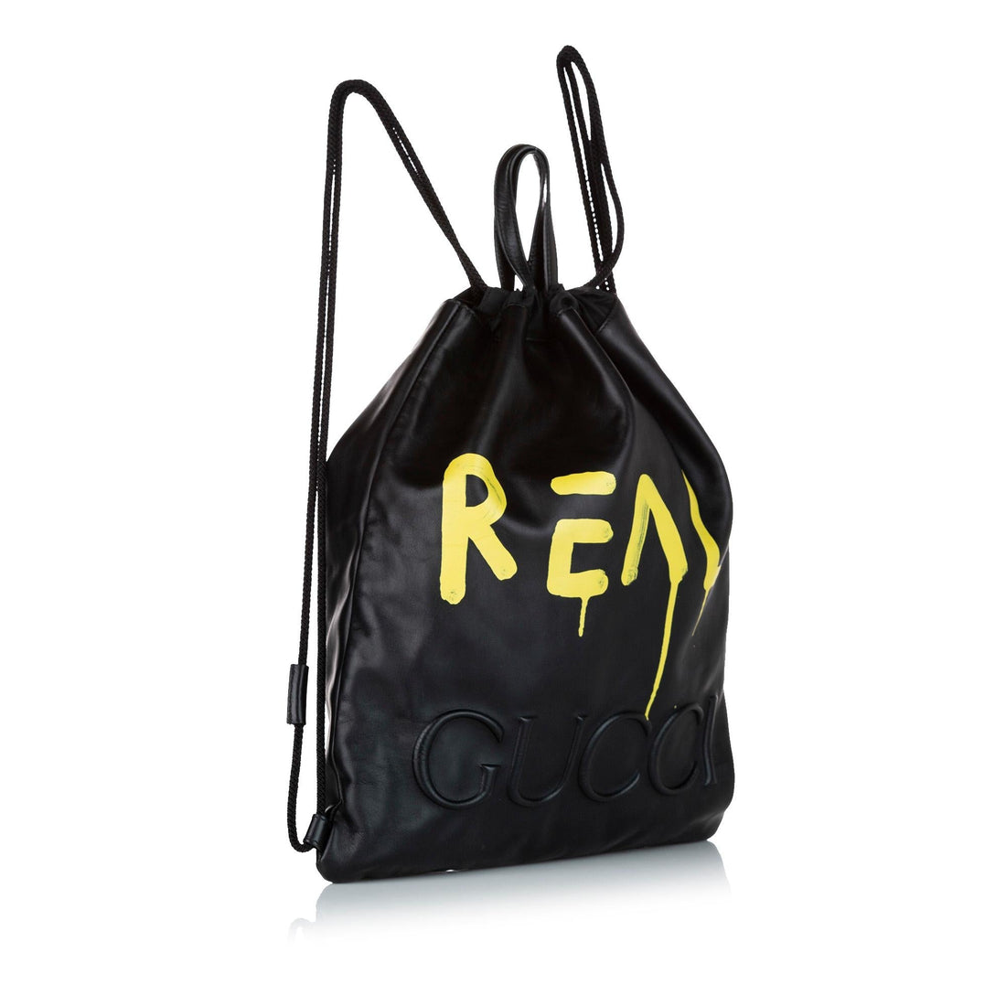 Gucci Gucci Ghost Drawstring Leather Backpack