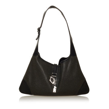 Gucci Perforated Jackie Leather Shoulder Bag