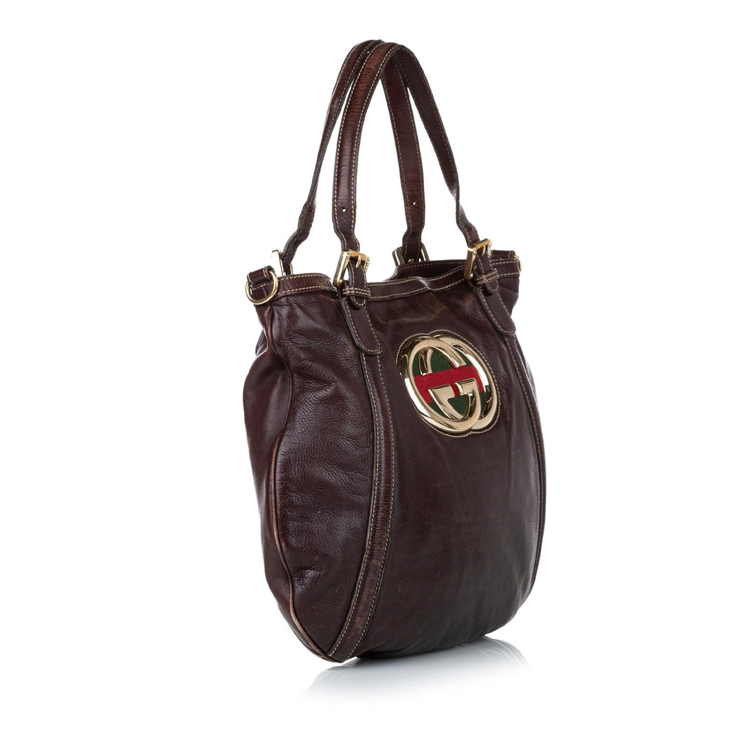 Gucci Web Britt Leather Satchel