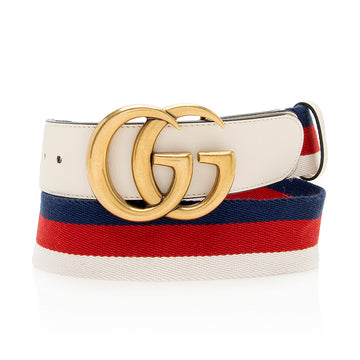 Gucci Web CalBNkin Double G Belt - Size 38 / 95