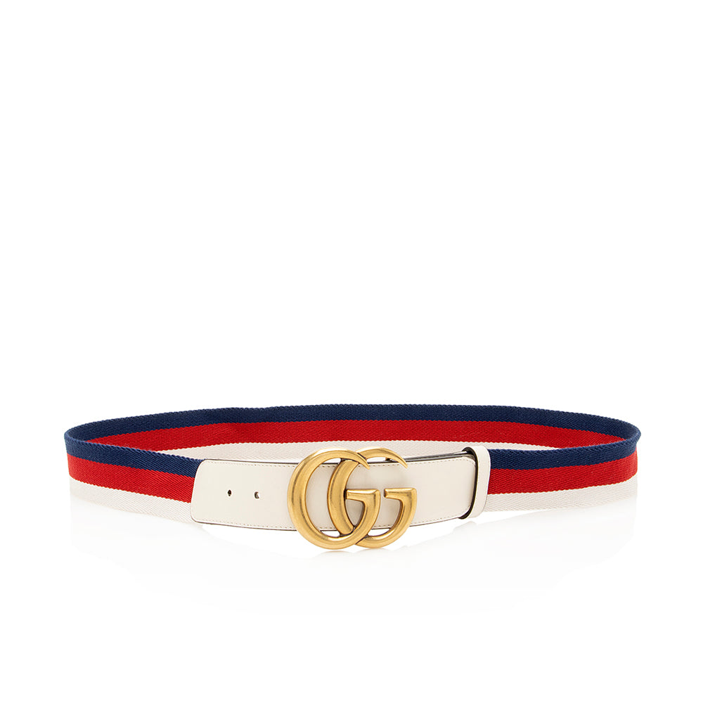 Gucci Web CalBNkin Double G Belt - Size 38 / 95