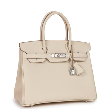 Hermes Birkin 30 Craie Leather Palladium Hardware