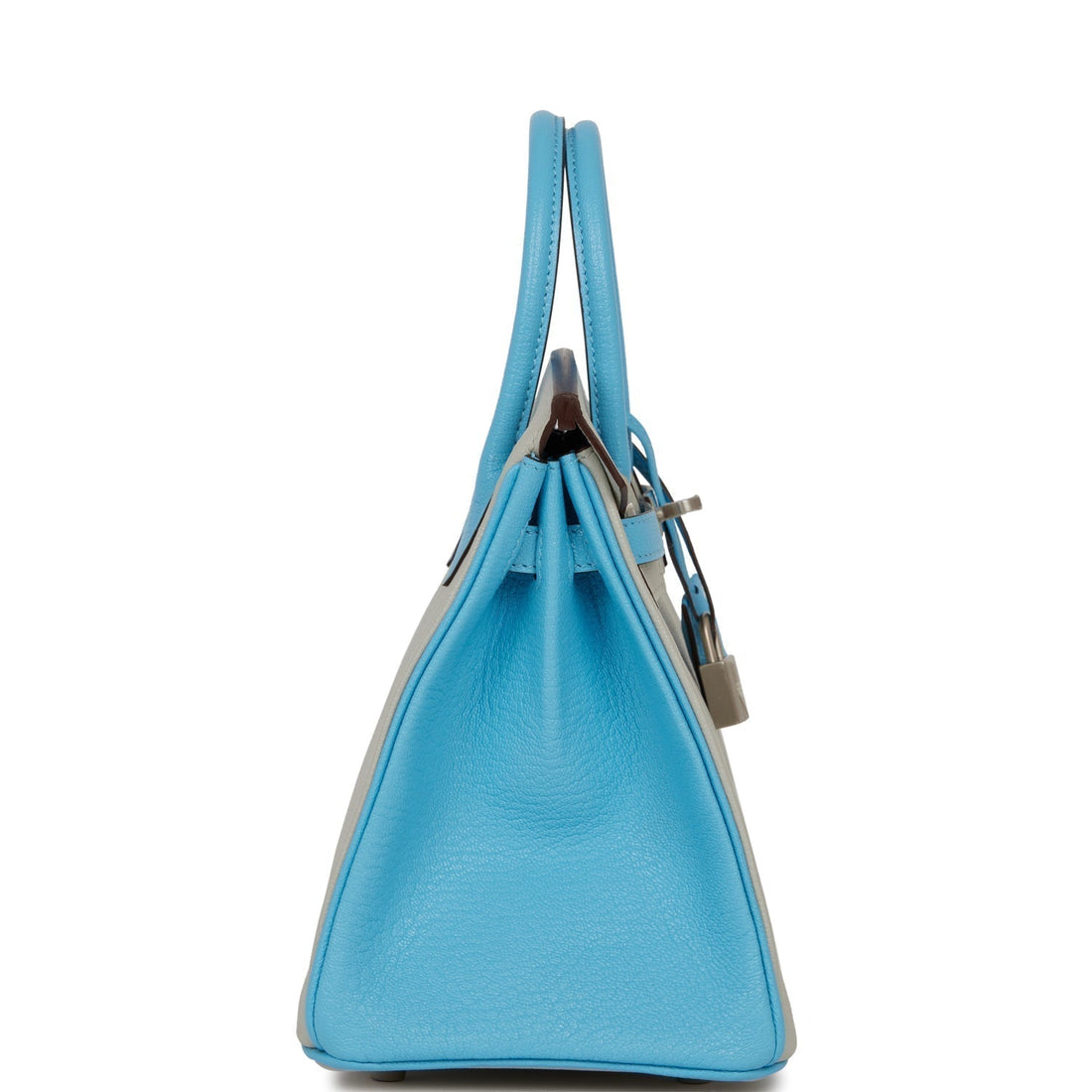 Hermes Special Order (HSS) Birkin 25 Gris Perle and Bleu du Nord ChÃ¨vre Brushed Palladium Hardware