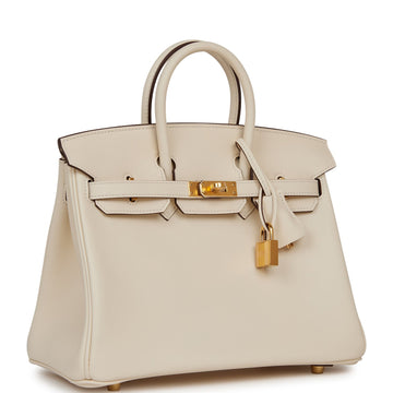 Hermes Birkin 25 Nata Leather Gold Hardware