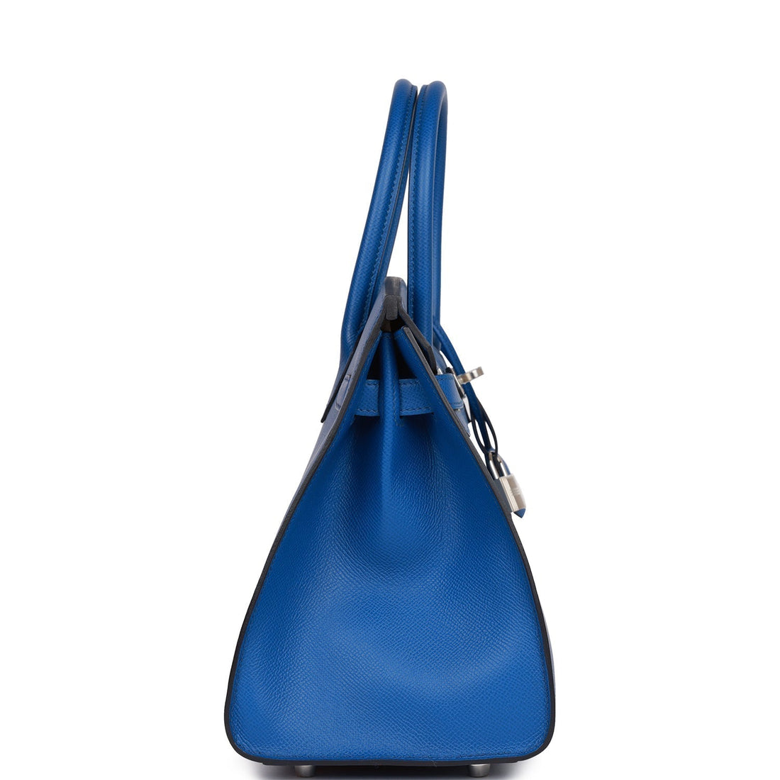 Hermes Birkin Sellier 30 Bleu France Leather Palladium Hardware