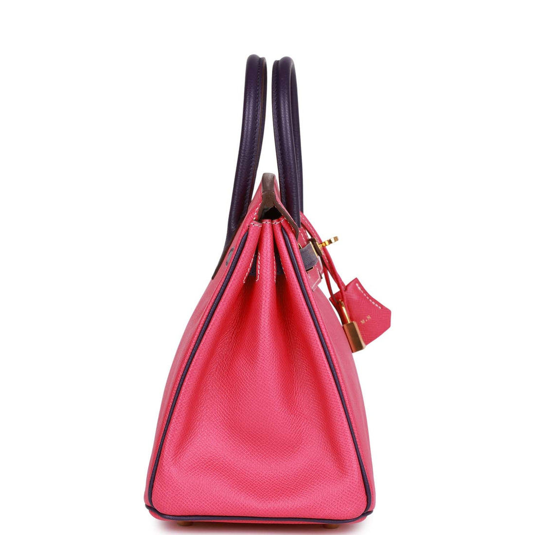 Top Quality Hermes Special Order (HSS) Birkin 25 Rose Tyrien and Iris Leather Gold Hardware
