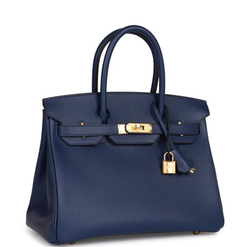 Hermes Birkin 30 Bleu Saphir Leather Gold Hardware