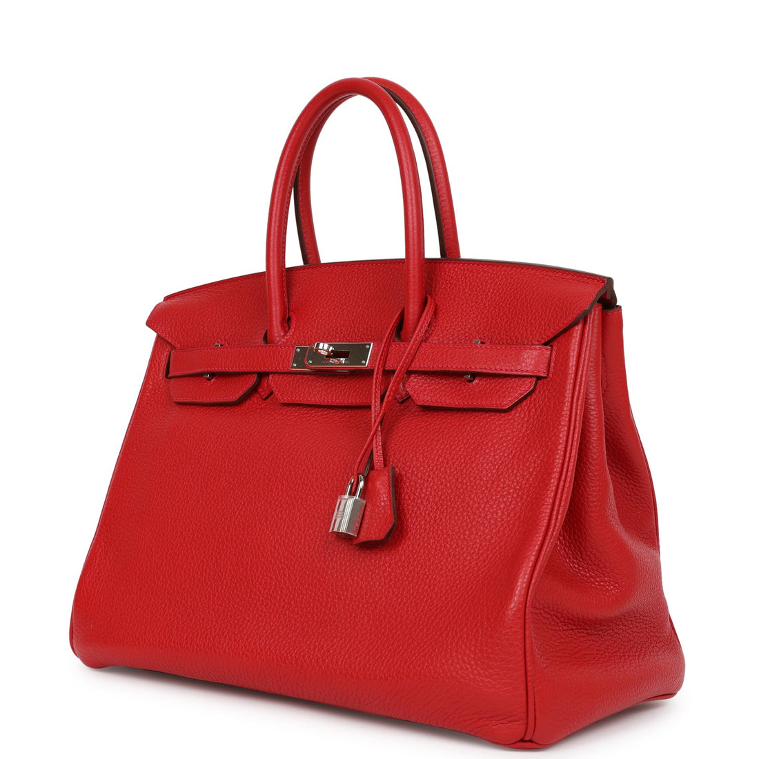 Top Quality Hermes Birkin 35 Rouge Casaque Leather Palladium Hardware
