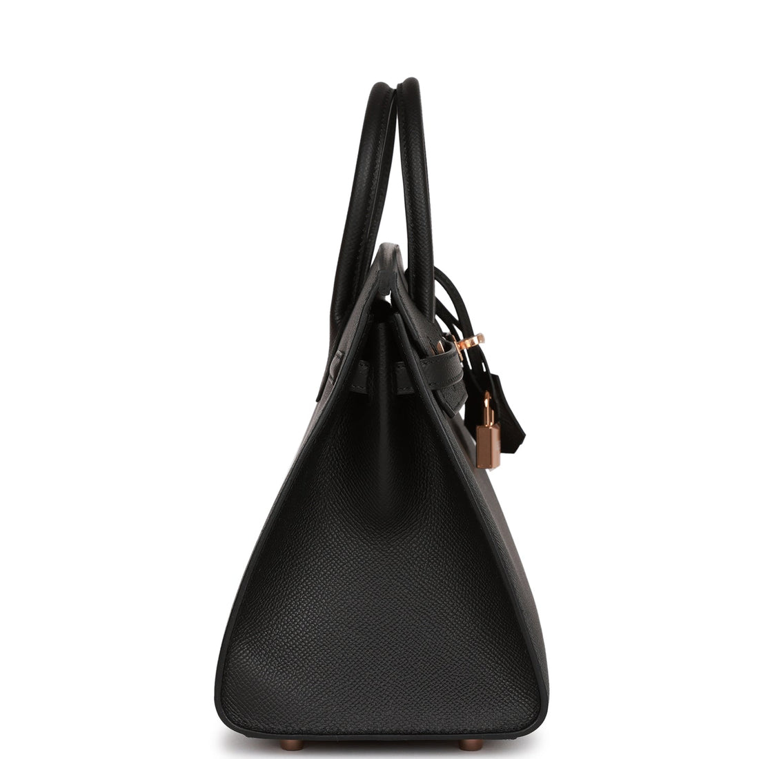 Hermes Birkin Sellier 25 Black Leather Rose Gold Hardware