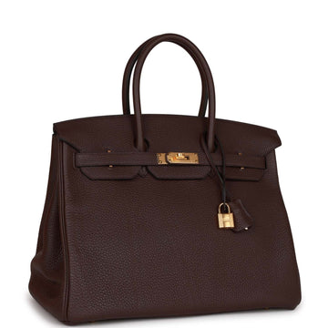 Hermes Birkin 35 Rouge Sellier Leather Gold Hardware