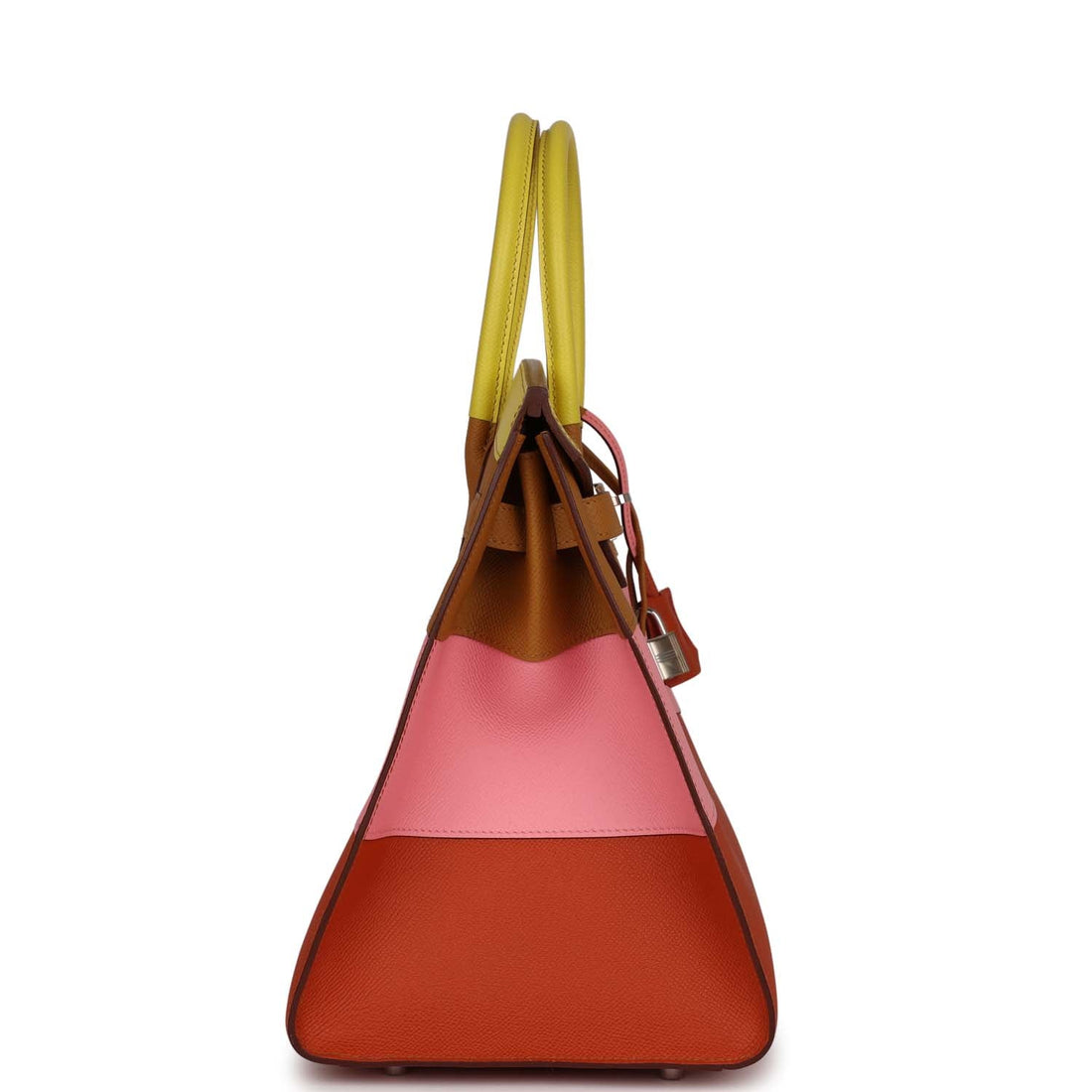 Hermes "Sunrise" Birkin Sellier 35 Rainbow Leather Palladium Hardware