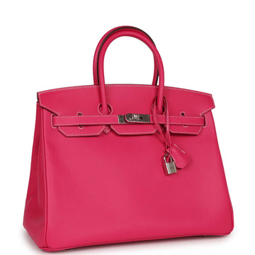 Hermes Birkin 35 Rose Tyrien Leather Palladium Hardware