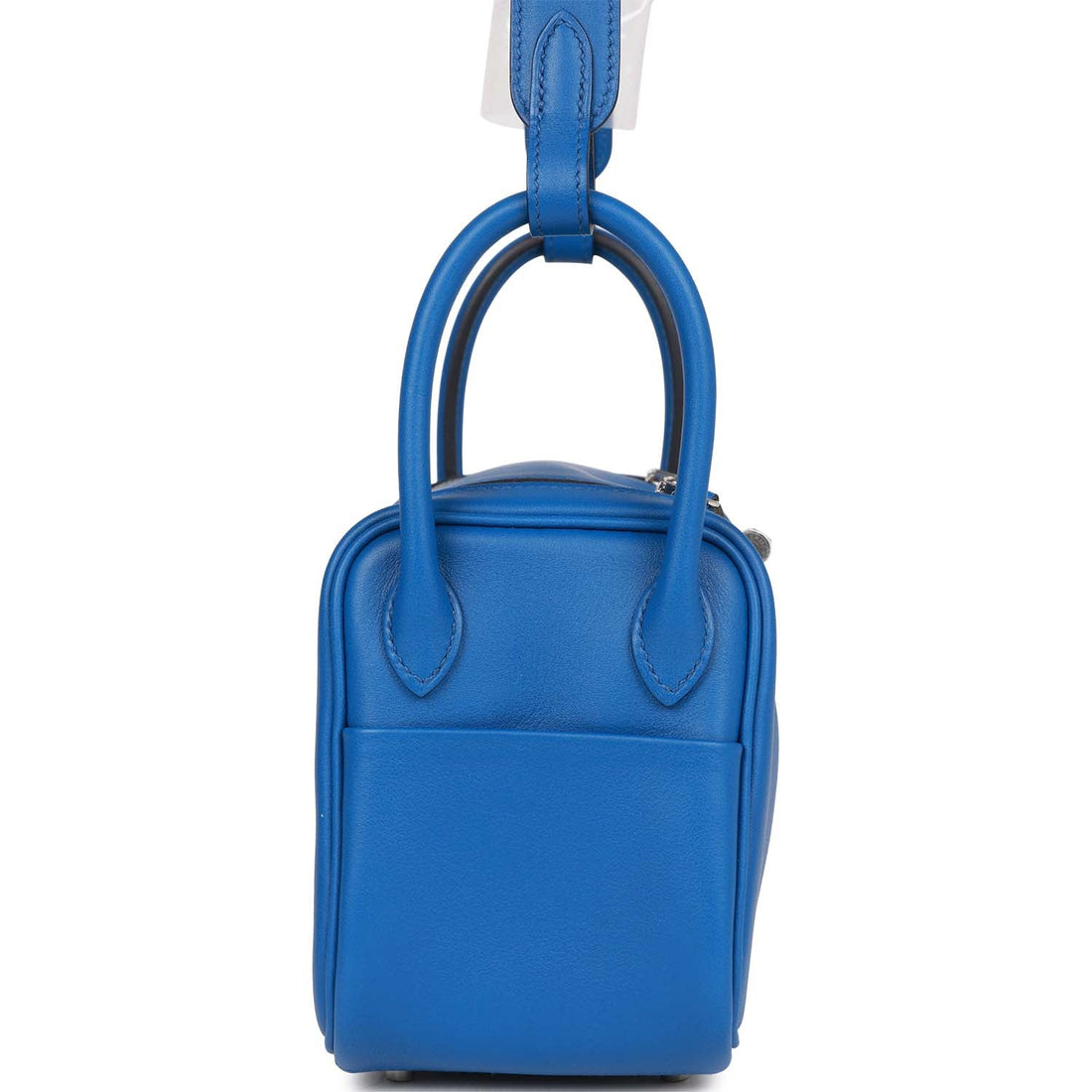 Hermes Mini Lindy Bleu France Verso Leather Palladium Hardware