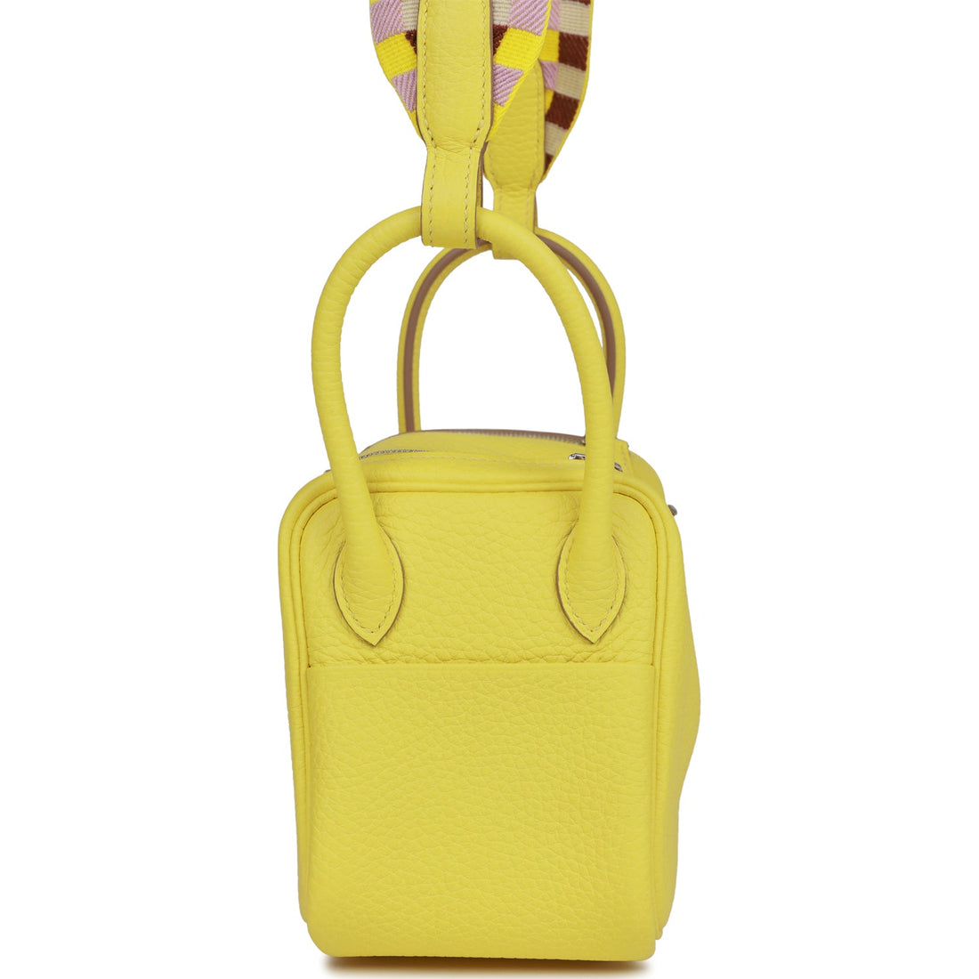 Hermes Mini Lindy Lime Leather Palladium Hardware