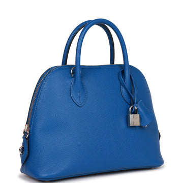 Hermes 1923 Bolide 25 Bleu France Leather Palladium Hardware