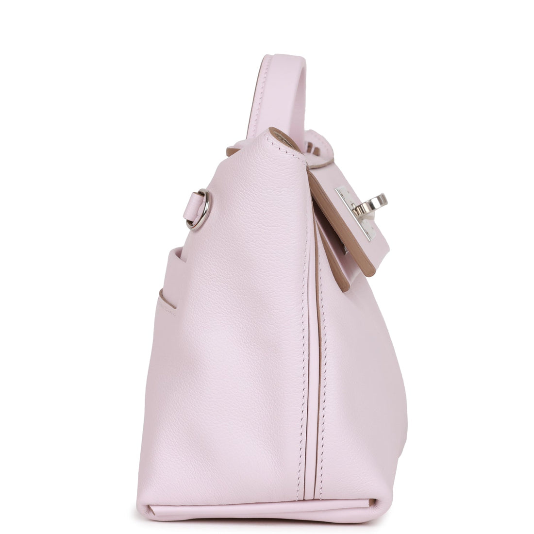 Hermes Mini 24/24 Bag Mauve Pale Verso Evercolor and Leather Palladium Hardware