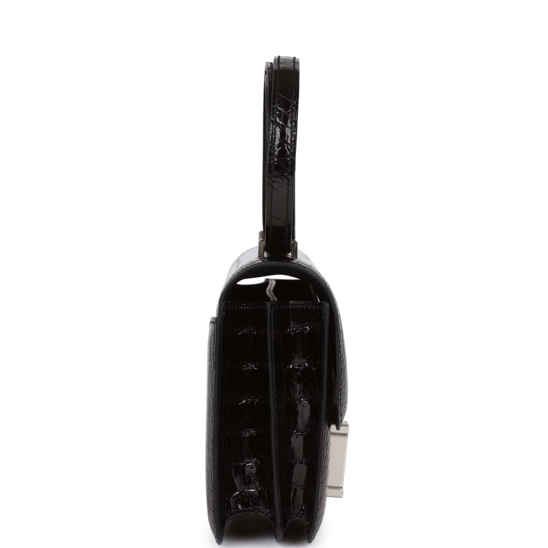 Hermes Constance 18 Black Shiny Alligator Palladium Tiger's Eye Hardware