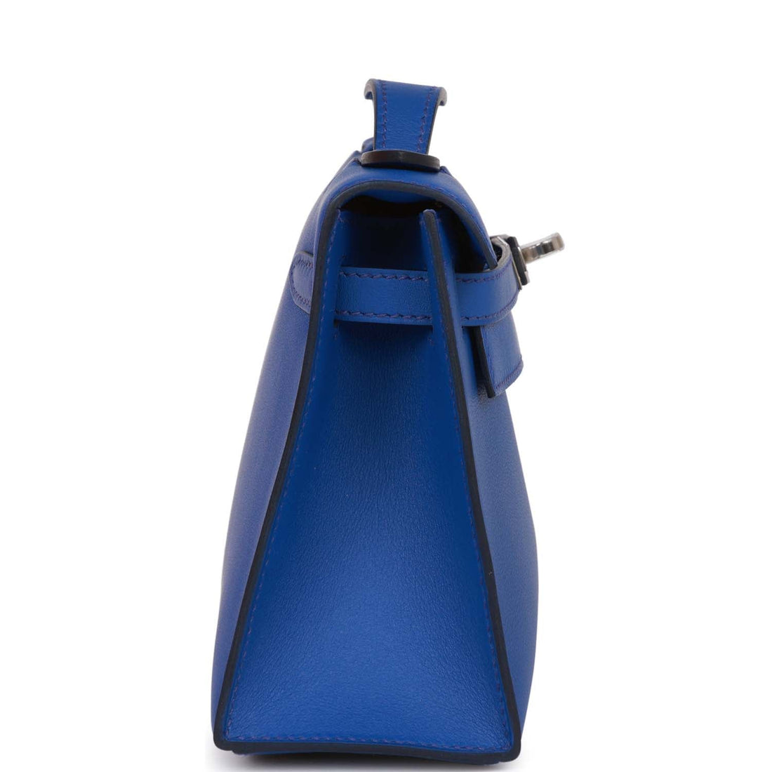 Hermes Kelly Pochette Bleu Royal Leather Palladium Hardware