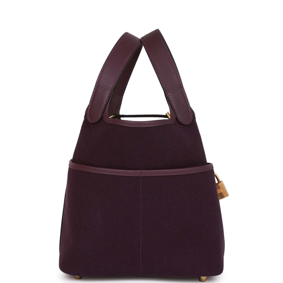Hermes Picotin Cargo 18 Cassis Leather and Toile Canvas Gold Hardware
