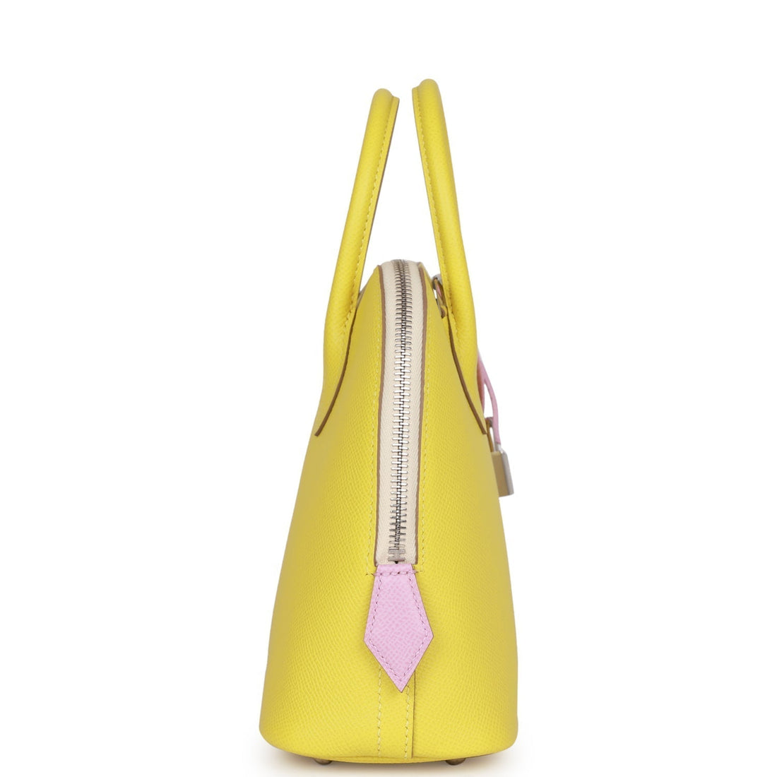 Hermes 1923 Bolide 25 Tricolor Lime, Mauve Sylvestre, and Nata Leather Palladium Hardware