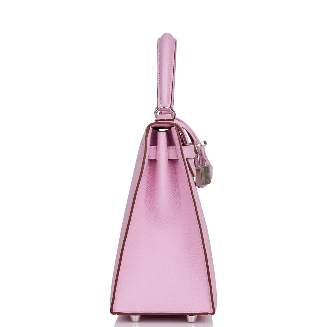 Hermes Kelly Sellier 25 Mauve Sylvestre Leather Palladium Hardware