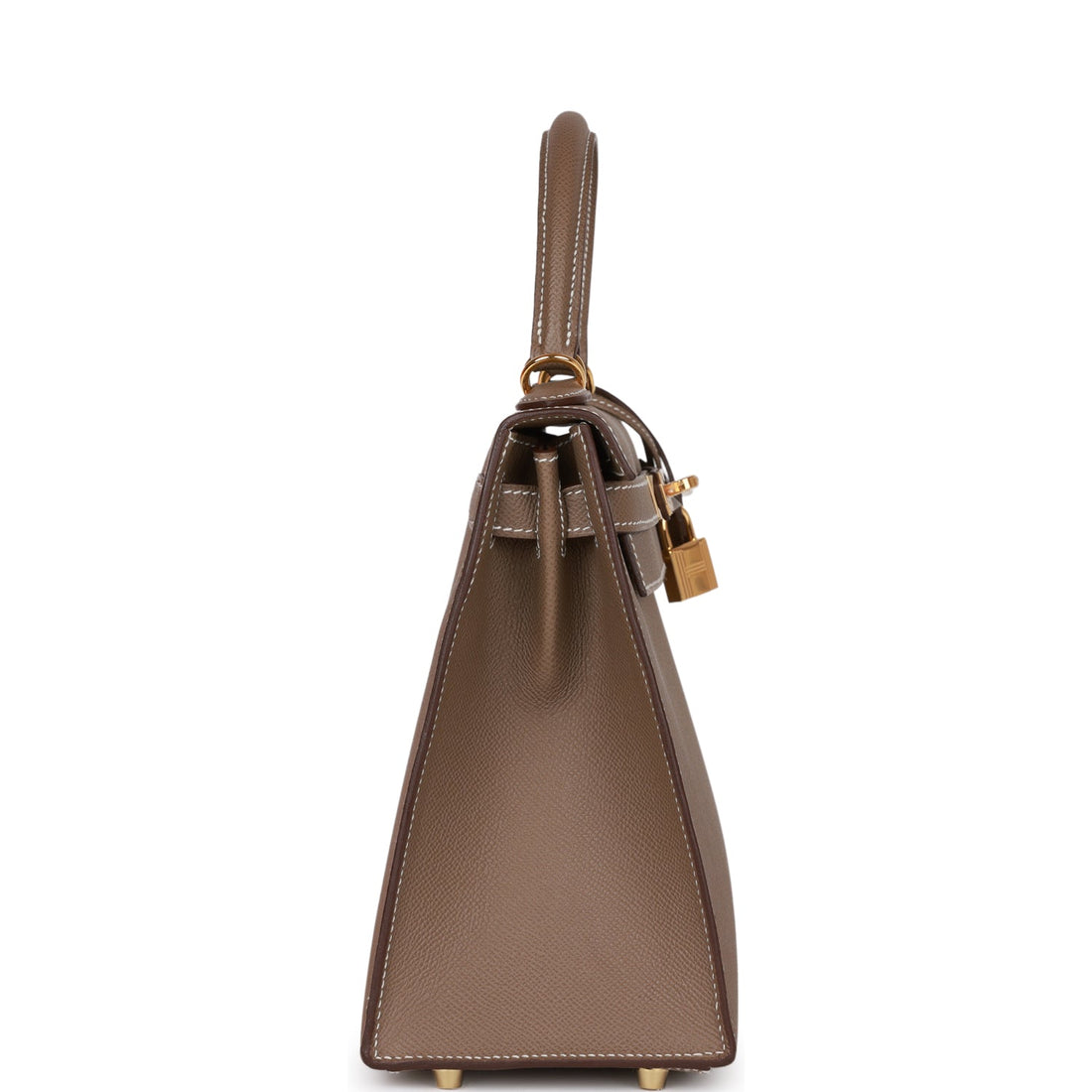 Hermes Kelly Sellier 28 Etoupe Leather Gold Hardware