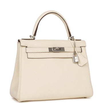 Hermes Kelly Retourne 28 Nata Leather Palladium Hardware
