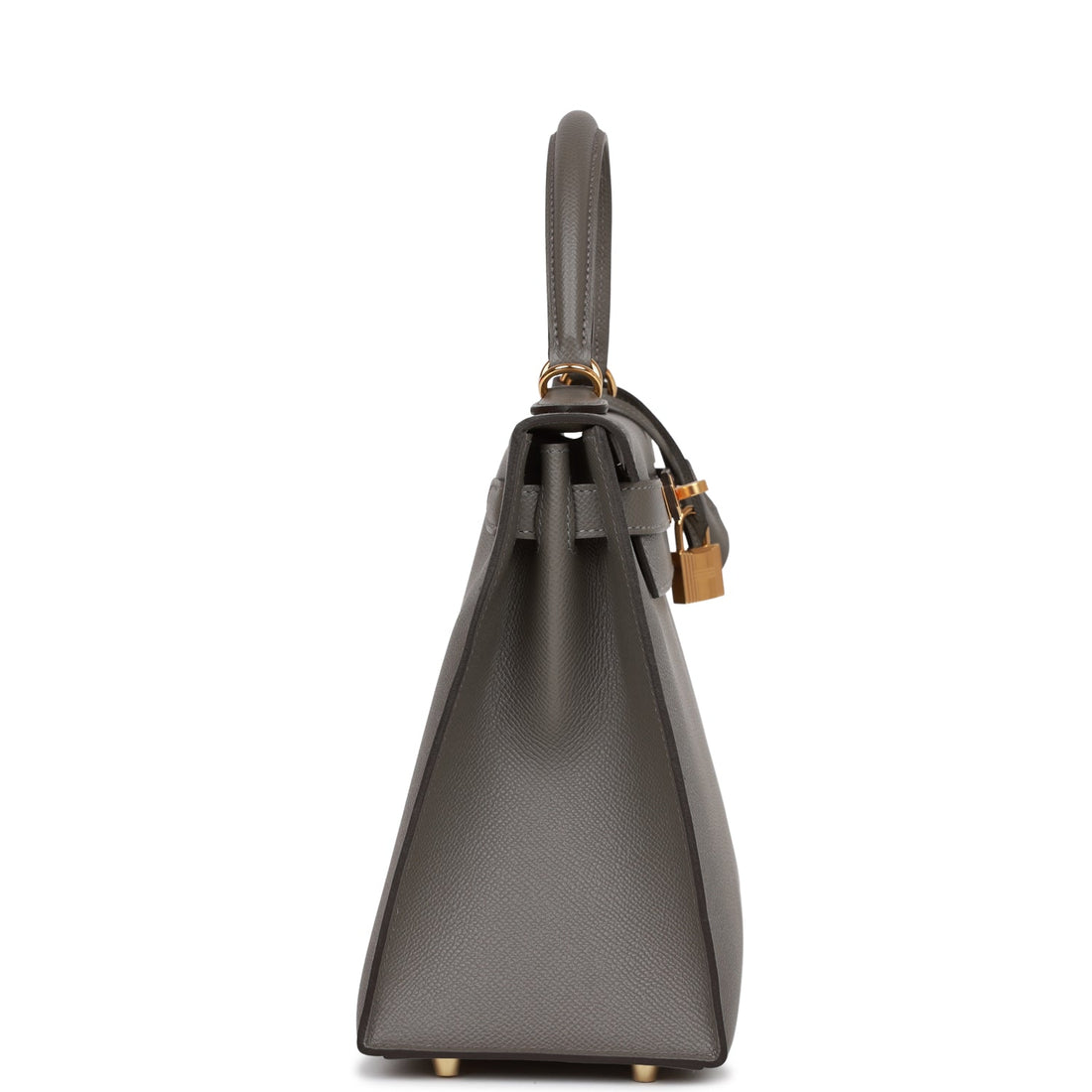 Hermes Kelly Sellier 28 Gris Meyer Leather Gold Hardware