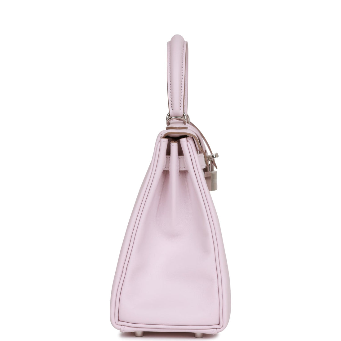Hermes Kelly Retourne 25 Mauve Pale Leather Palladium Hardware