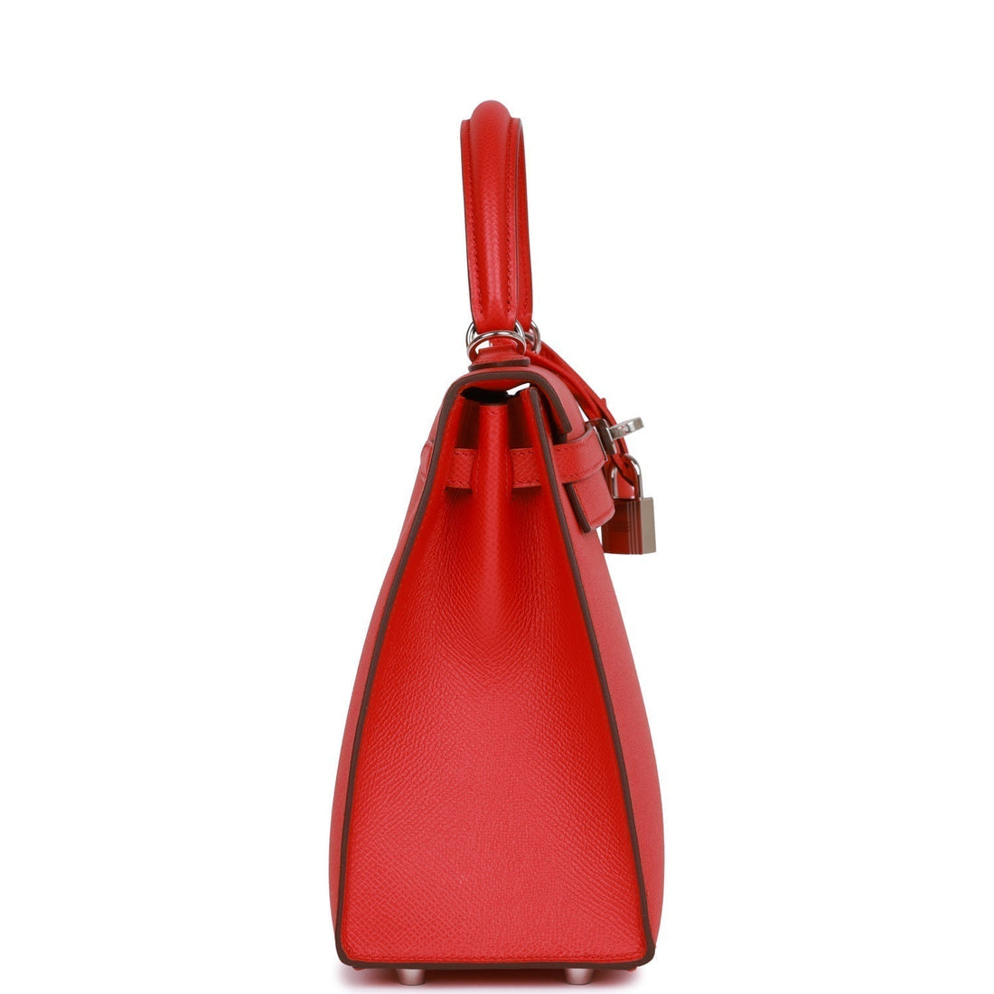 Hermes Kelly Sellier 25 Rouge de Coeur Verso Leather Palladium Hardware