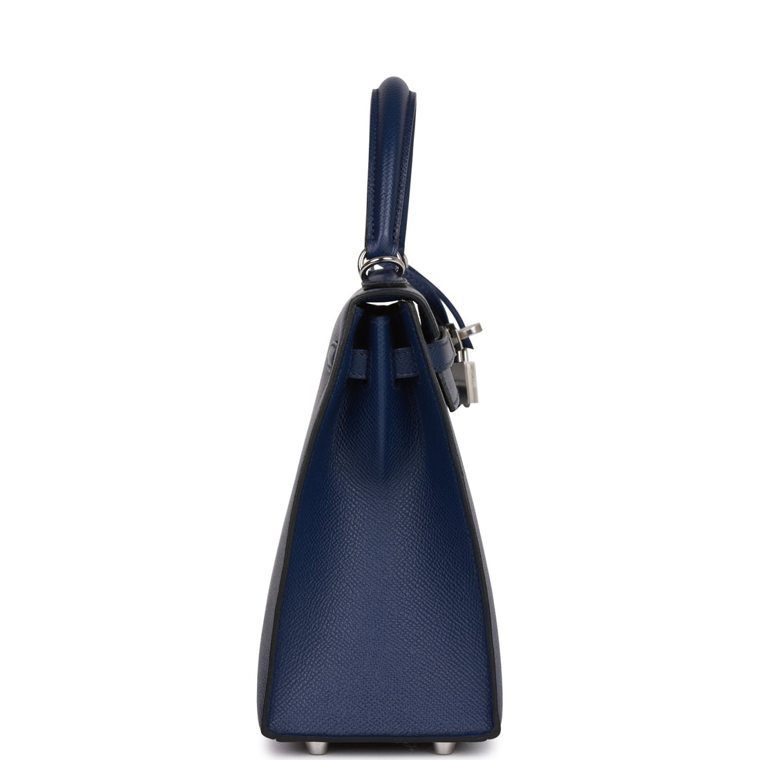 Hermes Kelly Sellier 25 Bleu Saphir Leather Palladium Hardware