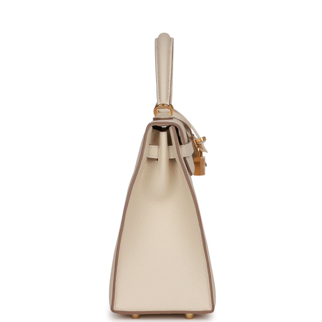 Hermes Kelly Sellier 25 Craie Leather Gold Hardware