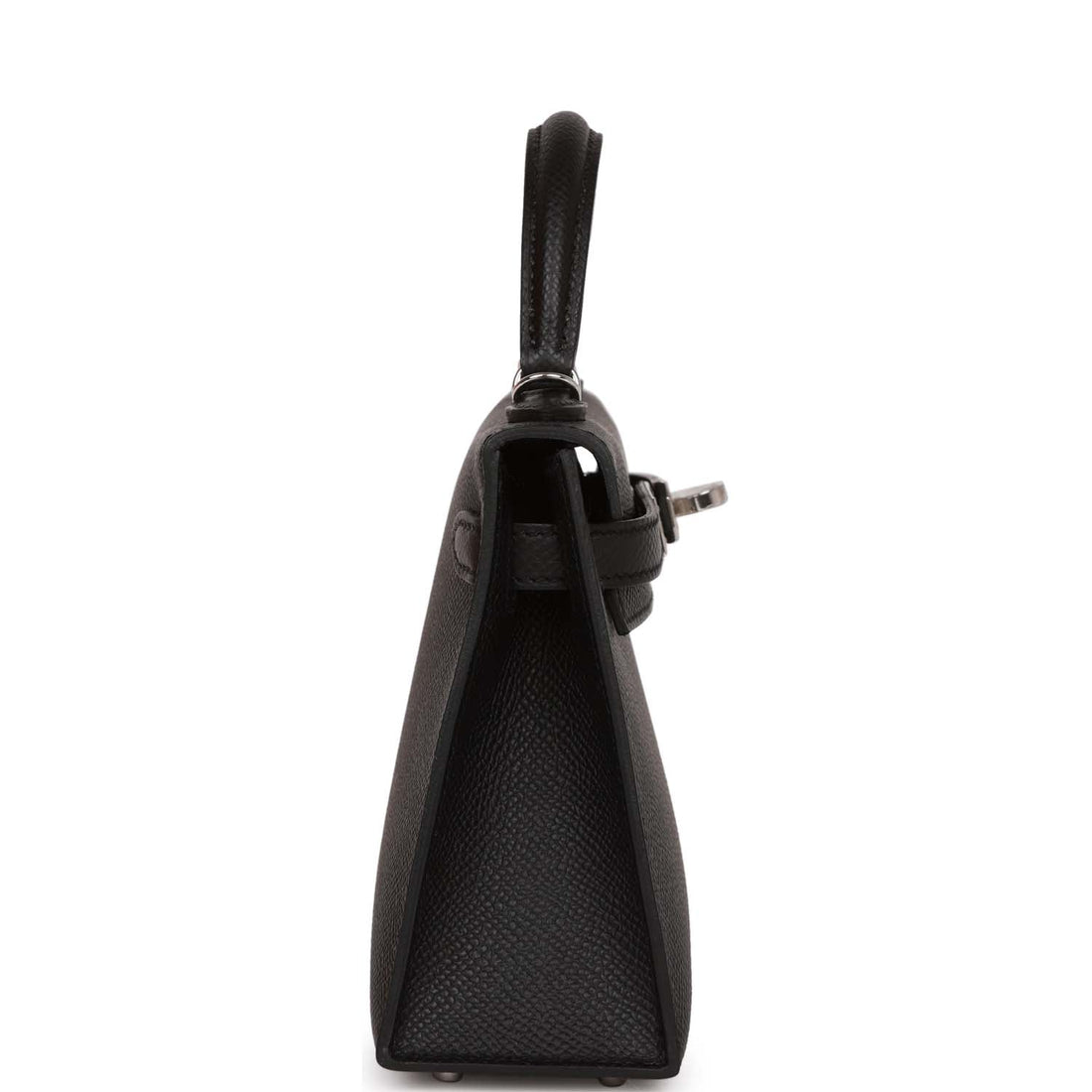 Hermes Kelly Sellier 20 Black Leather Palladium Hardware