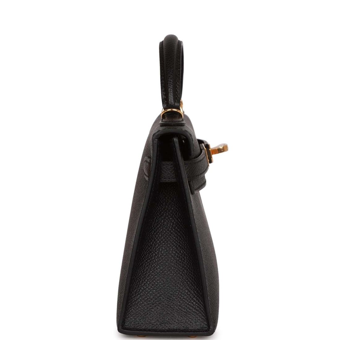 Hermes Kelly Sellier 20 Black Leather Gold Hardware