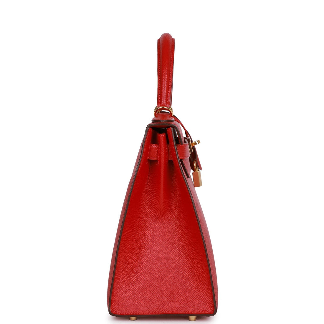 Hermes Kelly Sellier 28 Rouge Casaque Leather Gold Hardware