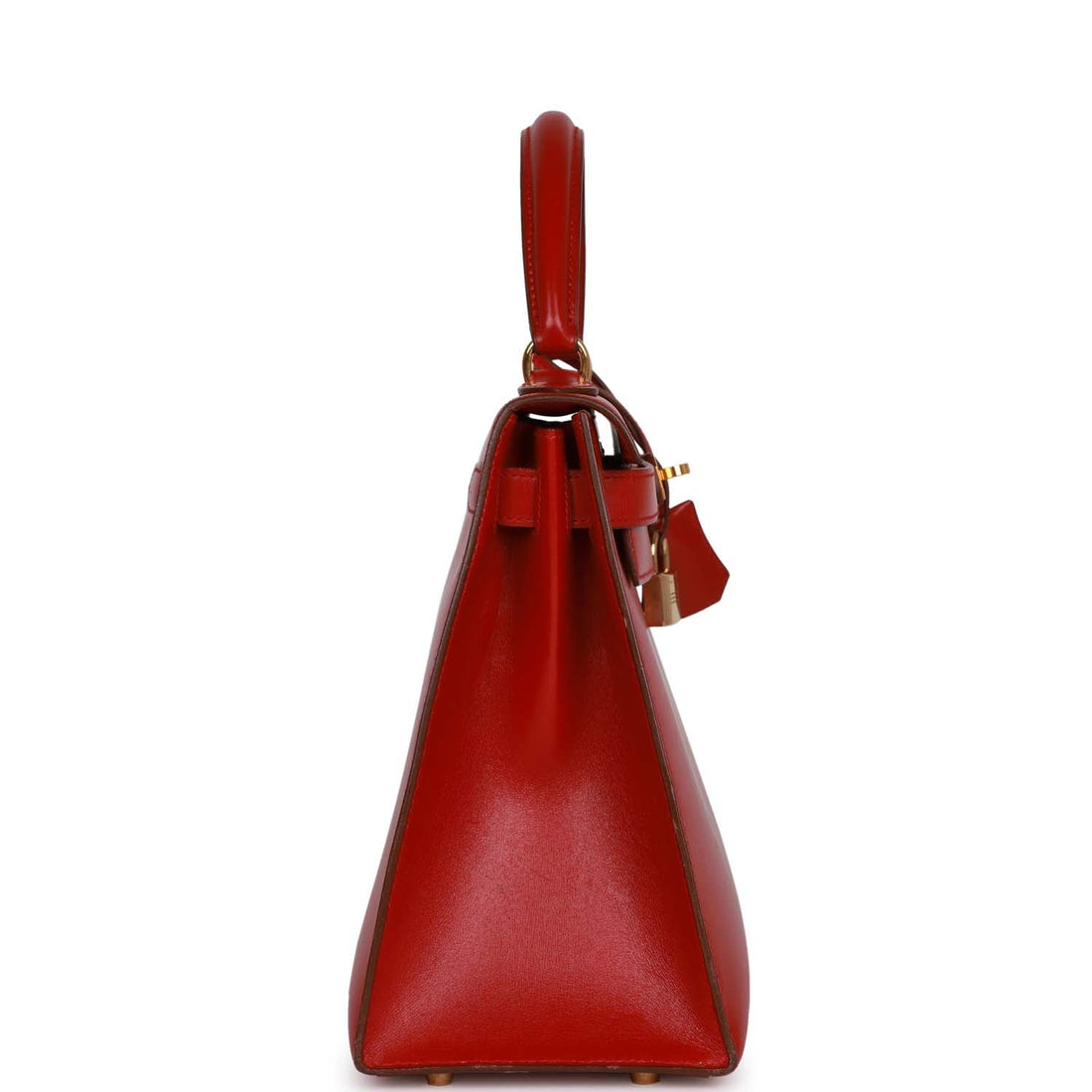 Hermes Kelly Sellier 28 Rouge Vif Box Gold Hardware