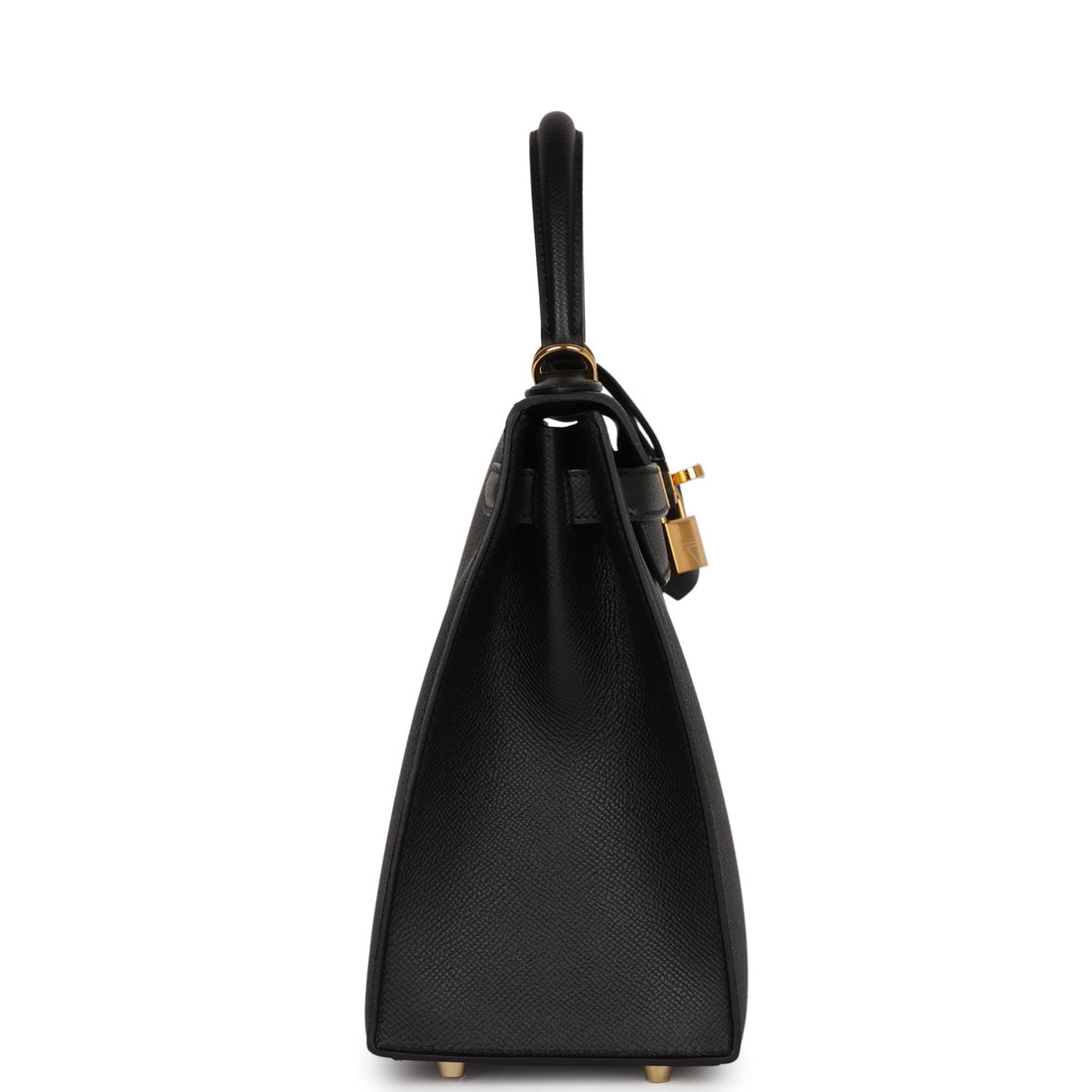 Hermes Kelly Sellier 28 Black Leather Gold Hardware